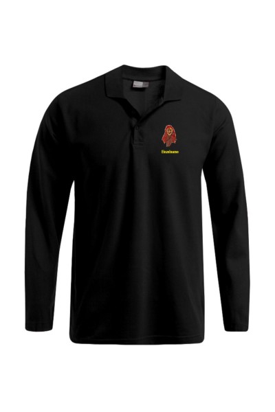 Herren Polo-Shirt Longsleeve / schwarz